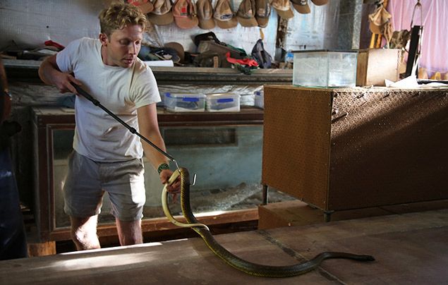 Out There With Jack Randall: Jack handling a snake