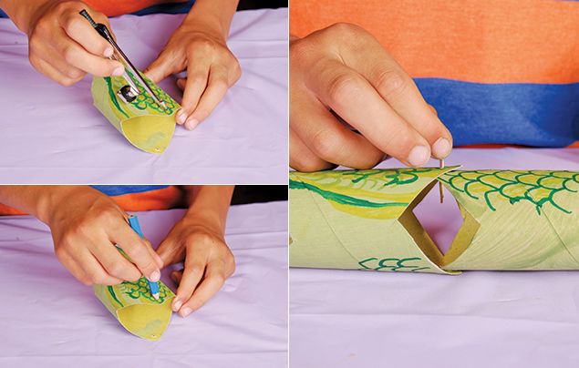 Snake toilet roll craft step 4